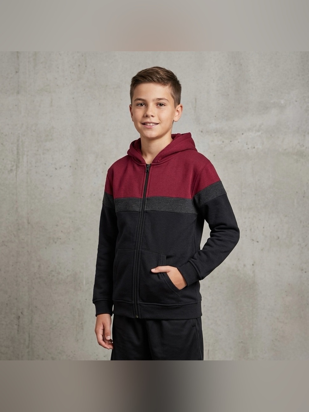 COOKIES BRAND Kids Sherpa Lined Zip Up Long Sleeve Sweater Hoodie Size 14/16